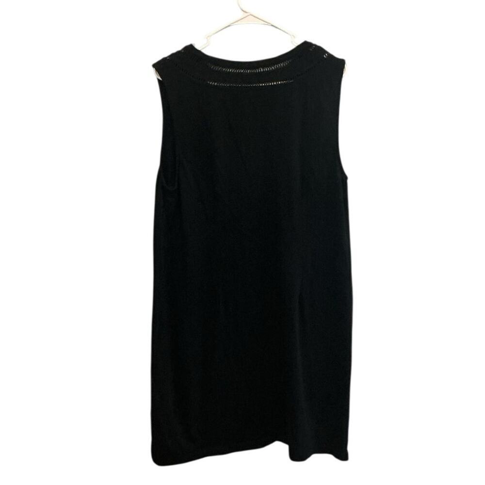 Talbots Womens Cotton Knit Shift Dress Size XL Black Preppy Beach Resort Vacay - Picture 4 of 5